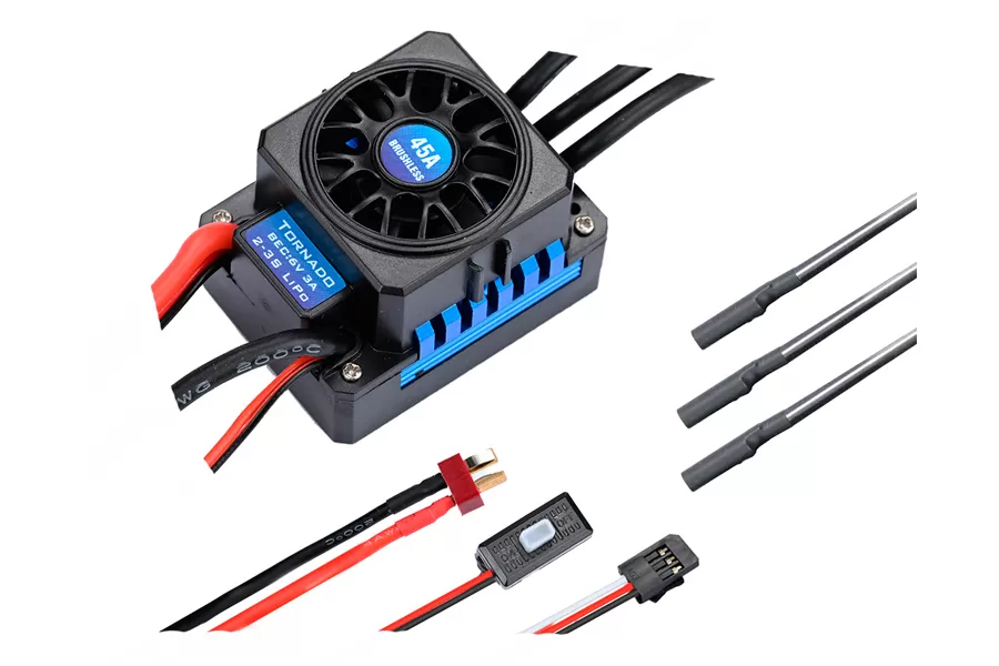 Contrôleur de vitesse électronique ESC sans balais 45A pour voiture électrique RC à 1/10 échelle # H0072