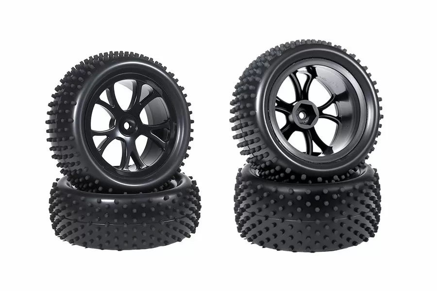 Pneu arrière RC 12mm Hex Hub en caoutchouc pour 1/10 échelle RC Buggy #10300 & #10301