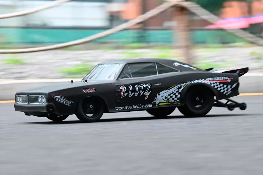 Voiture de traînée électrique rc à 10 échelles 2 roues, 2 roues motrices, sans balais, haute vitesse, RTR # RH2016