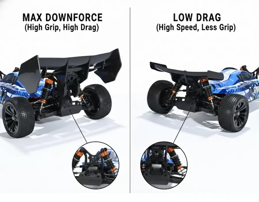 The Racer's Guide to RC Car Rear Wings: How Downforce & Tuning Win Races